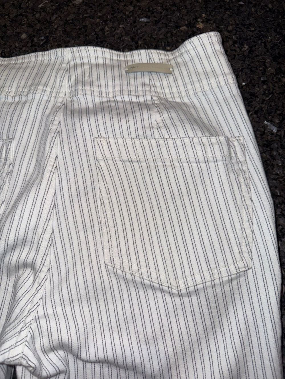Pilcro And The Letterpress White With Black Pin Striping High Rise Skinny Jeans - Picture 6 of 10